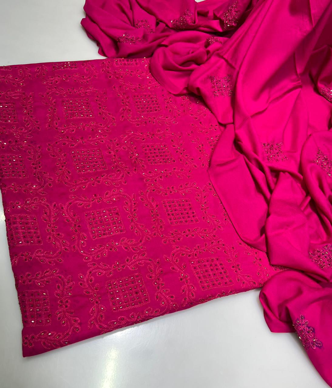 Linen Fabric Handmade Ar Cut Dana Shirt, dupatta linen, along Simple trouser 3pc Dress