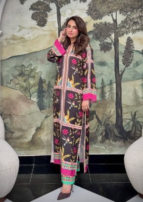 Shamoze Silk Digital Print Shirt, Shamoze Silk Digital Print Trouser Along With Silk Digital Print Dupatta 3 Pcs Dress 👗.