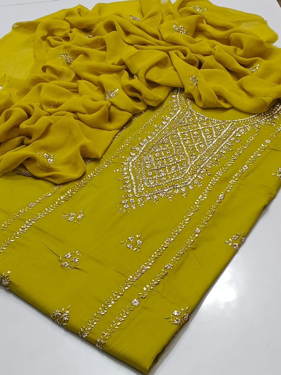 Summer Eid Collection 2025 – Lawn 3pc Handmade Gotta Work Suit