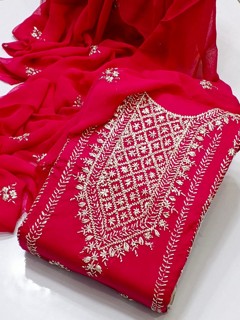 Summer Eid Collection 2025 – Lawn 3pc Handmade Gotta Work Suit
