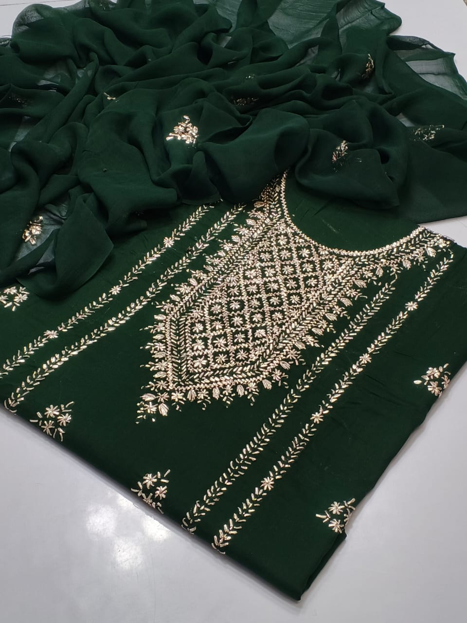 Summer Eid Collection 2025 – Lawn 3pc Handmade Gotta Work Suit