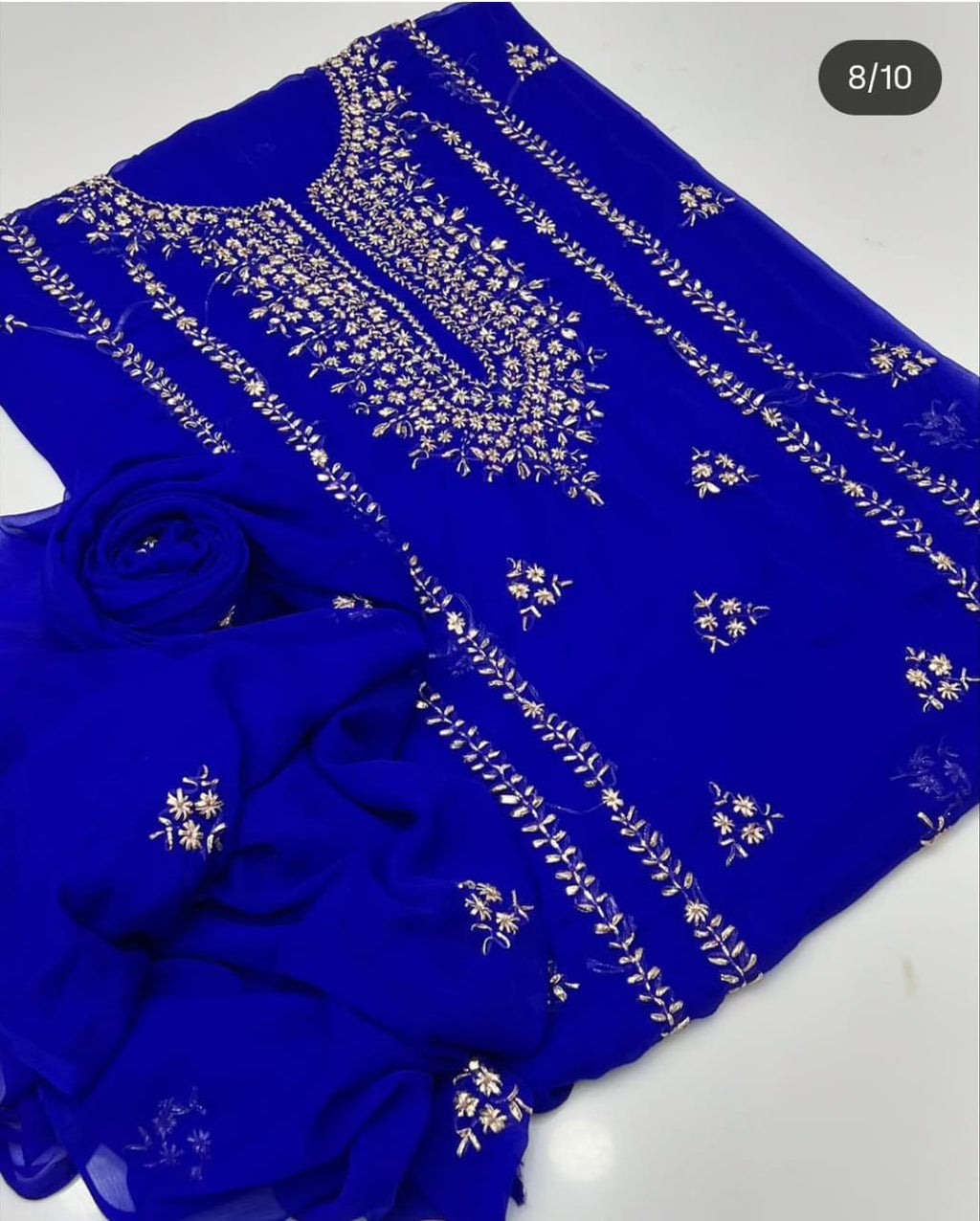Bamber Chiffon 2pc Handmade Gotta Work Dress – 2025 Collection