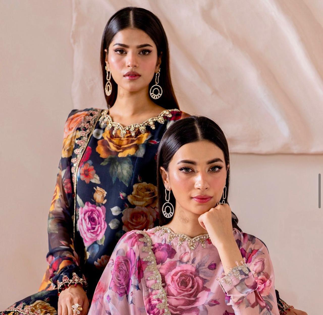 Premium Self Swiss Jacquard 3pc Digital Printed Lawn Suit – Unstitched