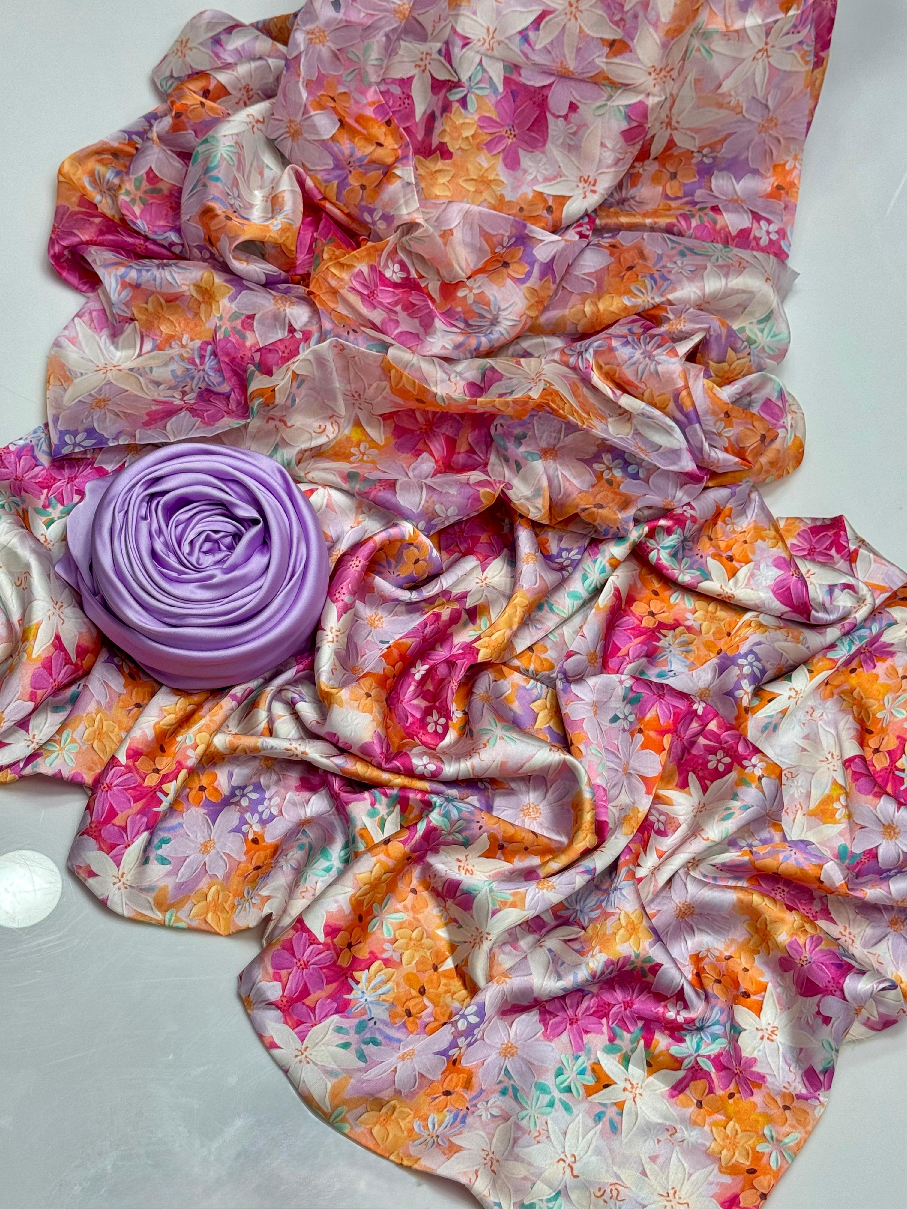 Shamoze Silk 3pc Digital Print Dress with Dupatta – Premium Collection