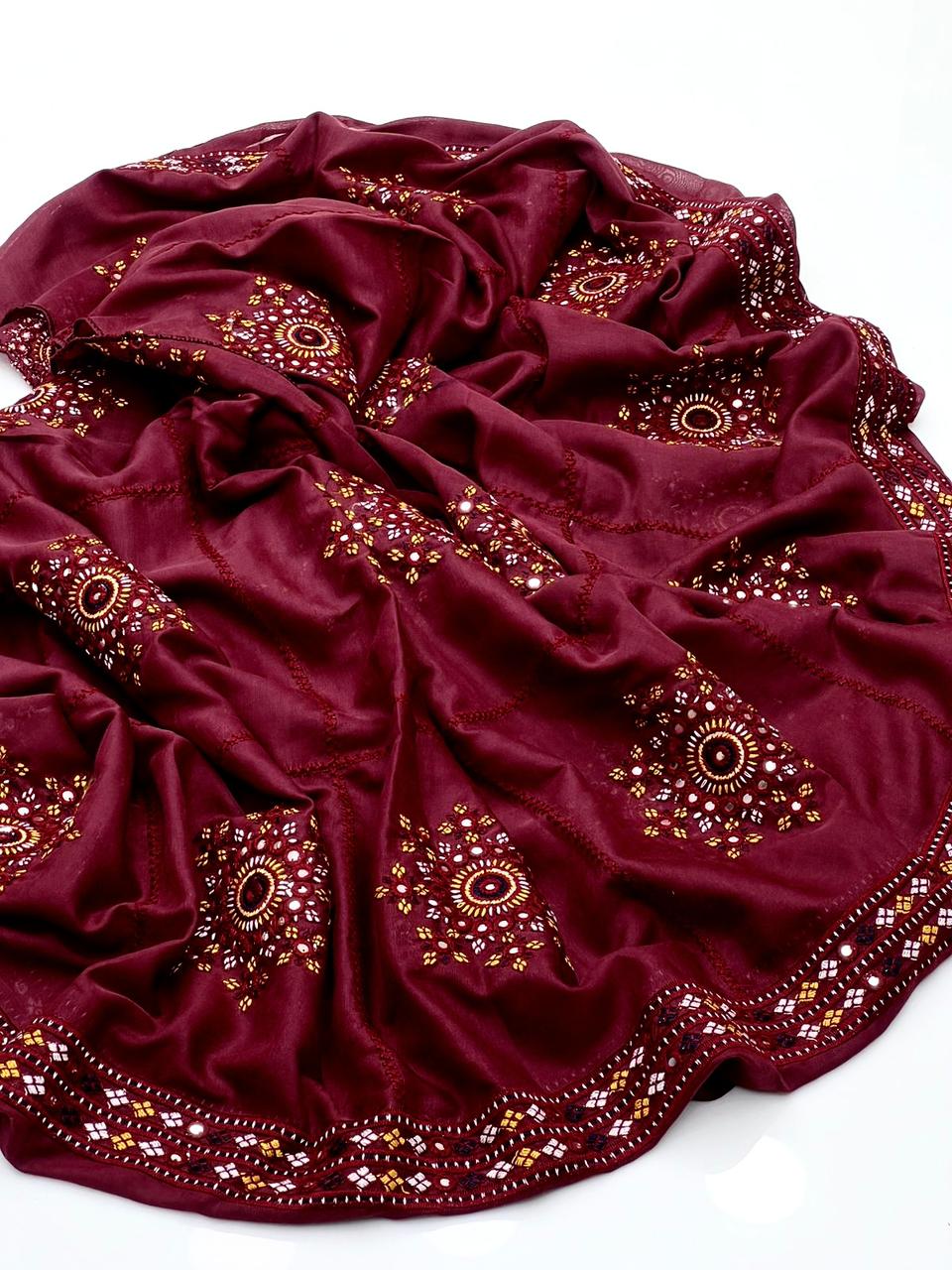 Fancy 3pc Embroidered Dress with Heavy Organza Dupatta – Premium Collection