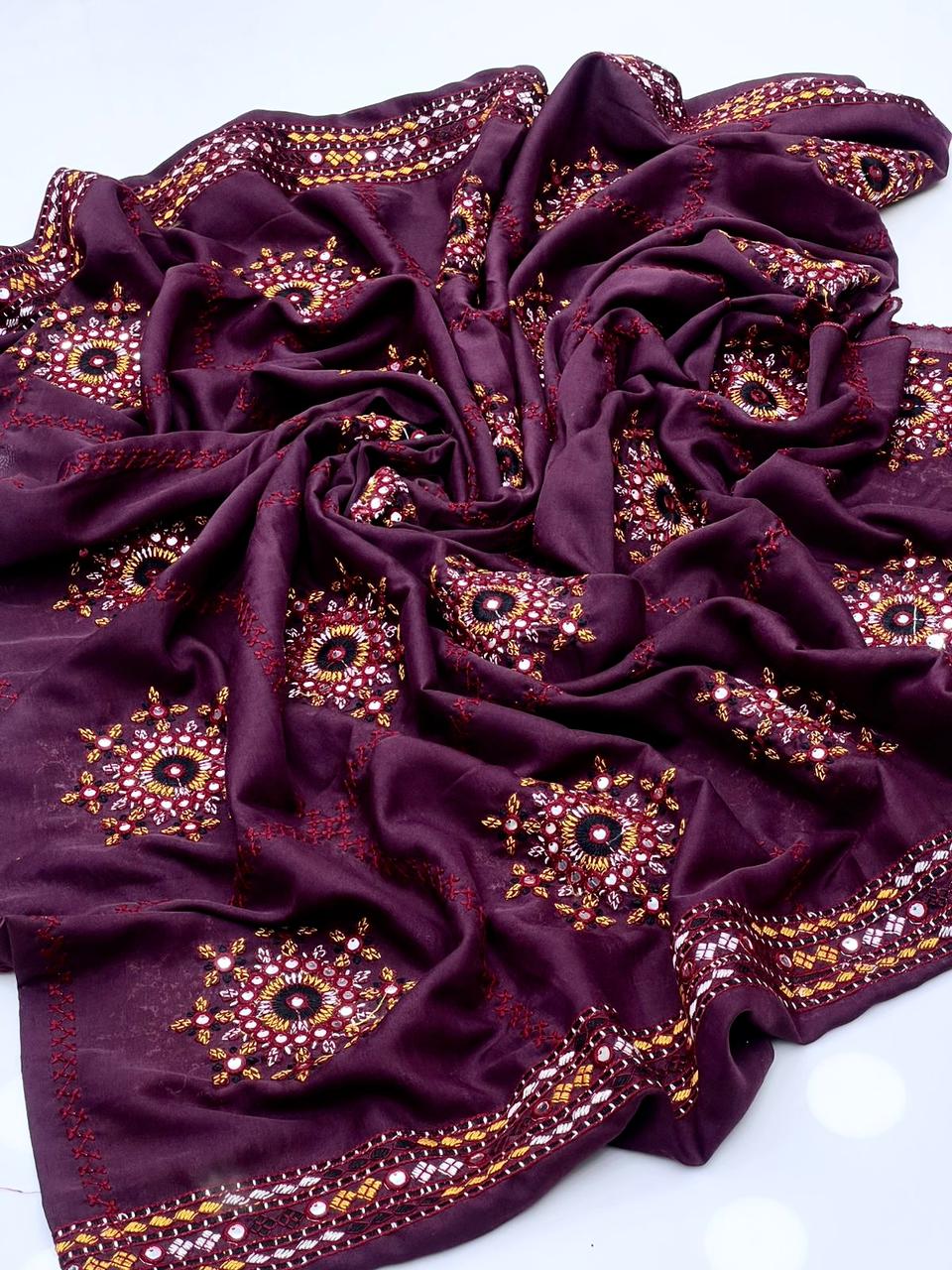 Fancy 3pc Embroidered Dress with Heavy Organza Dupatta – Premium Collection