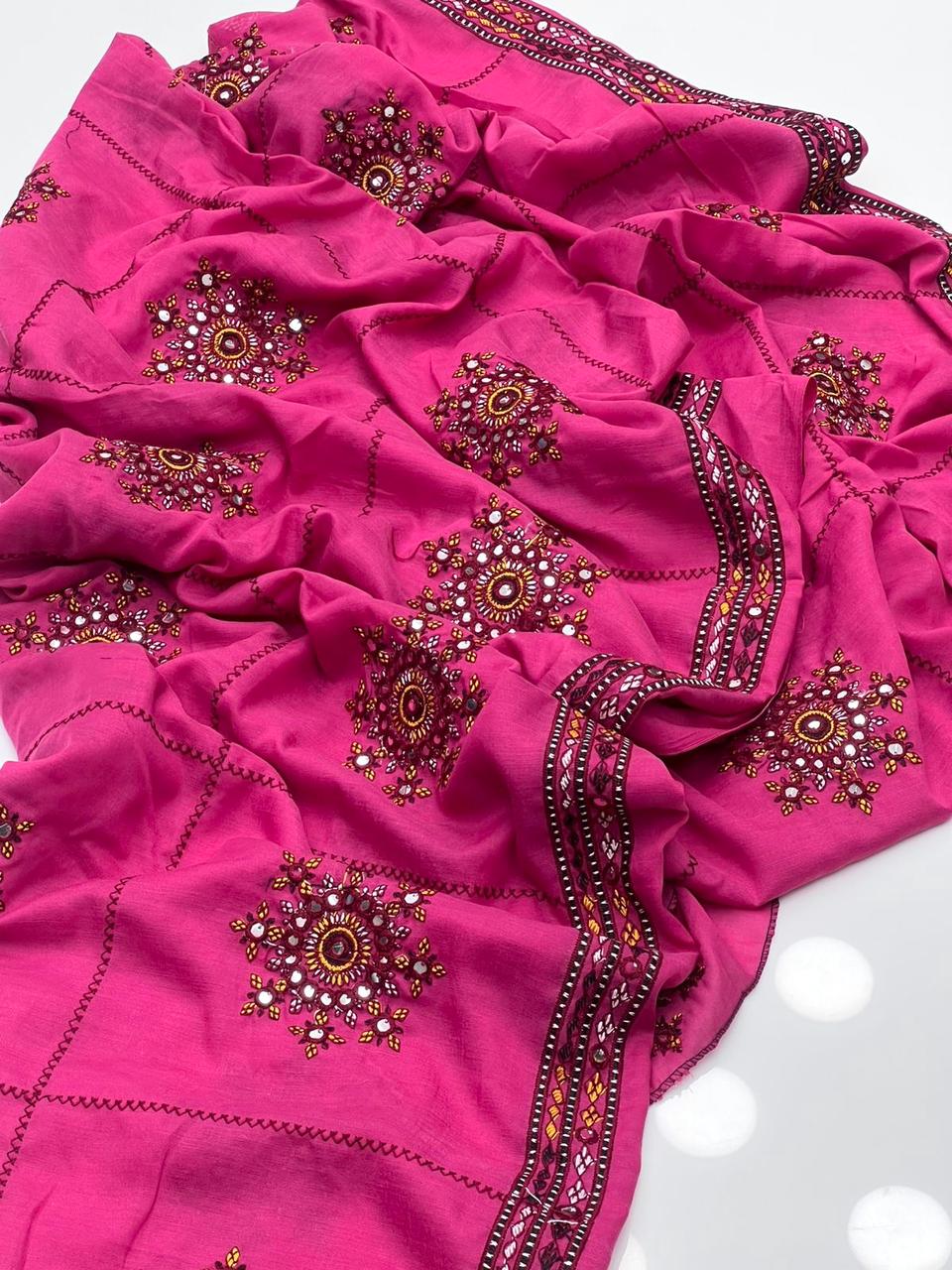 Fancy 3pc Embroidered Dress with Heavy Organza Dupatta – Premium Collection