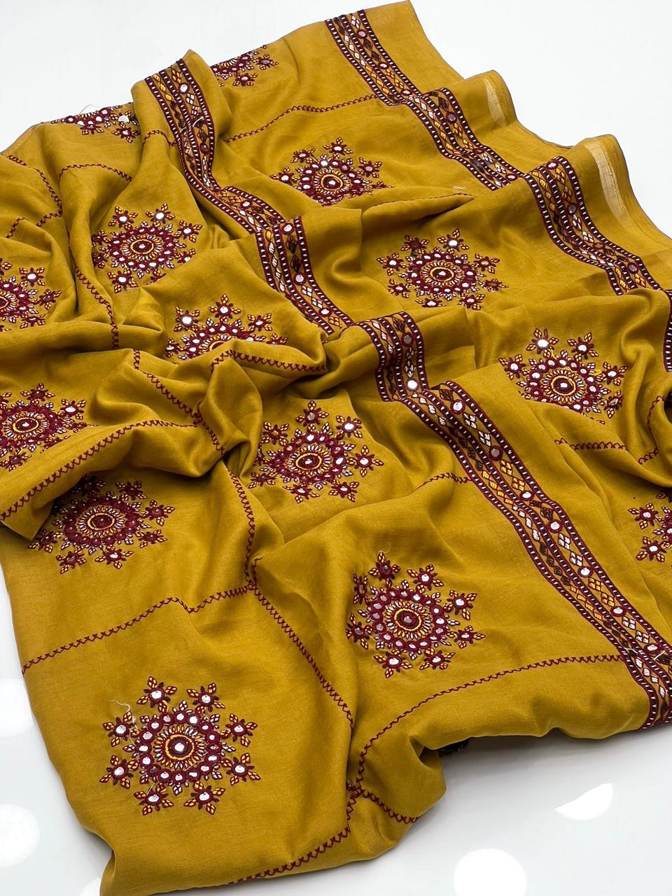 Fancy 3pc Embroidered Dress with Heavy Organza Dupatta – Premium Collection