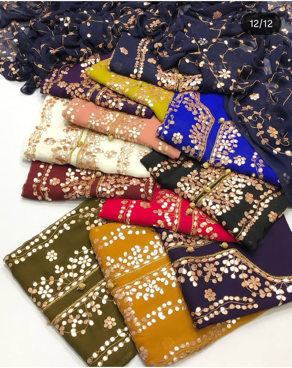 Bamber Chiffon 2pc Handmade Gotta Work Dress with Heavy Jall Dupatta