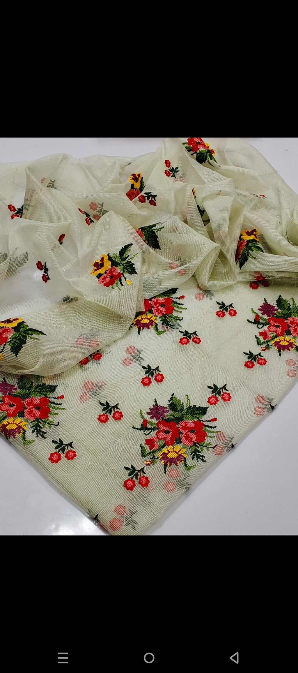 KHADI NET CROSS STITCH WORK 2PC DRESS