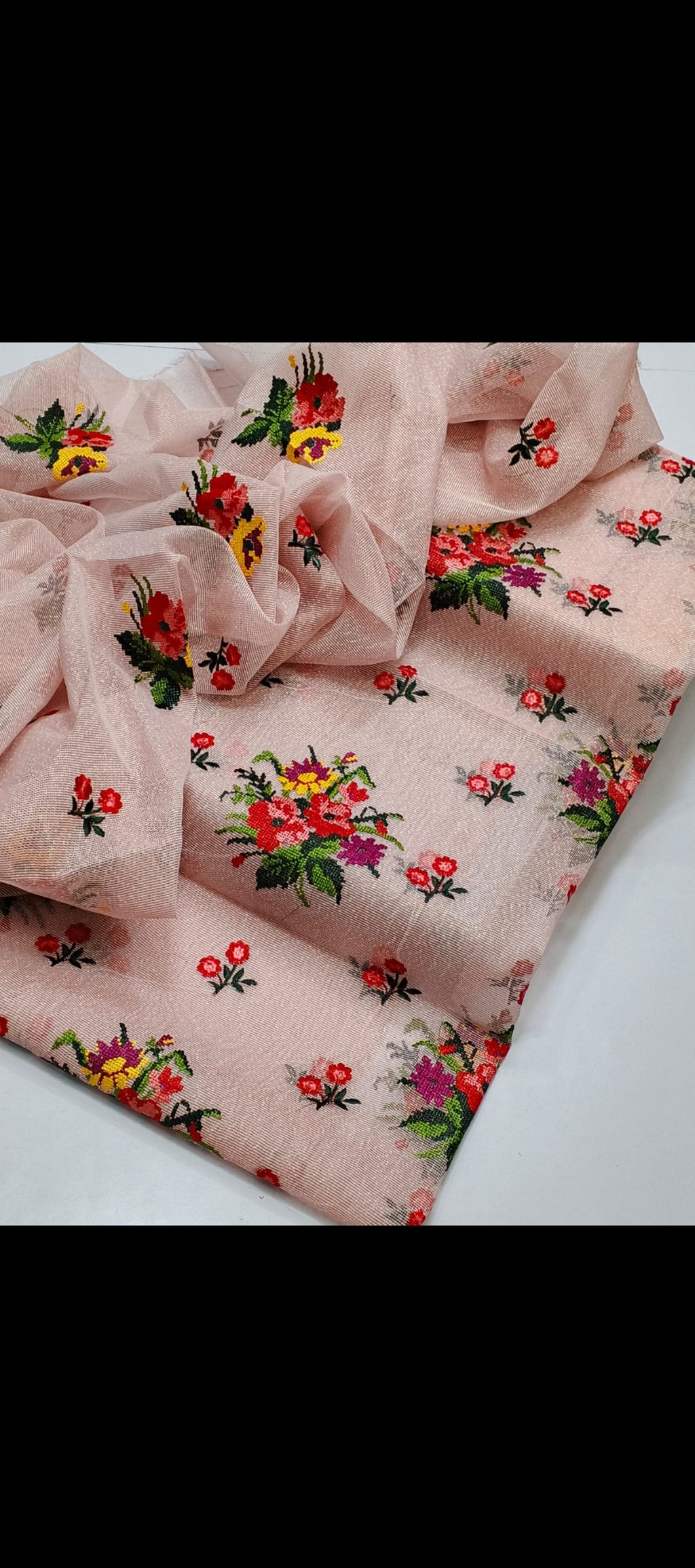 KHADI NET CROSS STITCH WORK 2PC DRESS