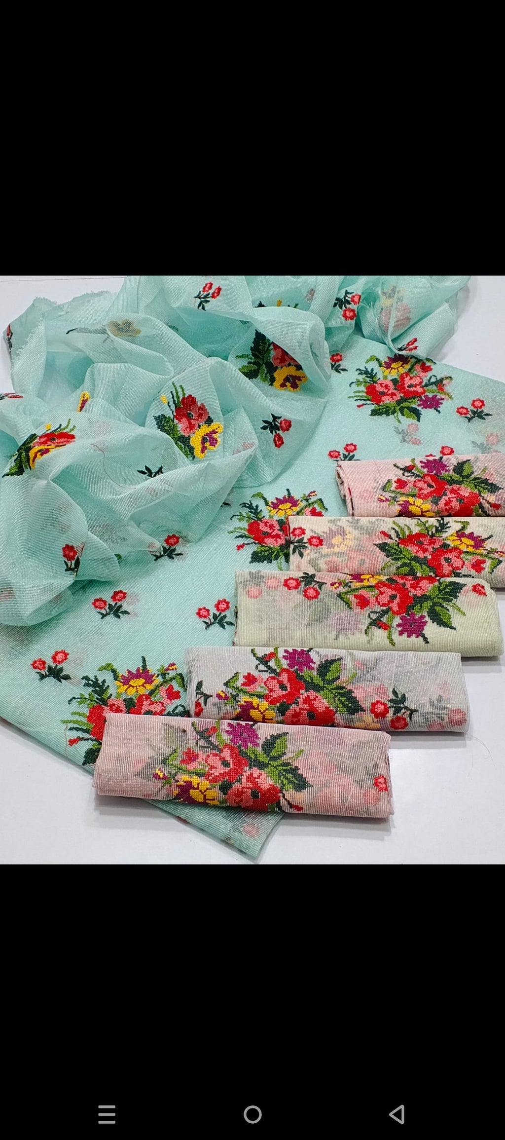 KHADI NET CROSS STITCH WORK 2PC DRESS