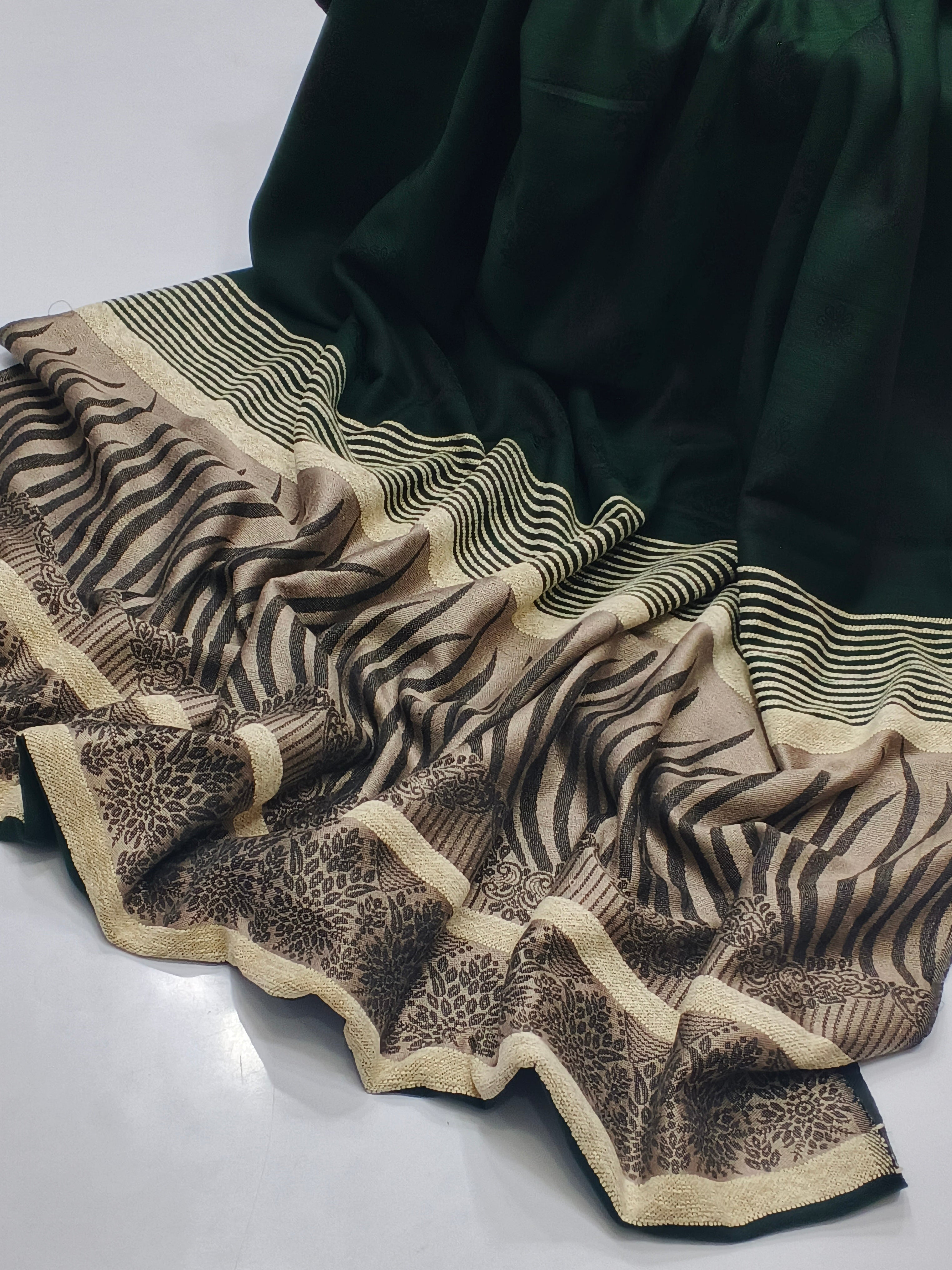 PESHMINA SHAWL TIGER VELVET BOADER