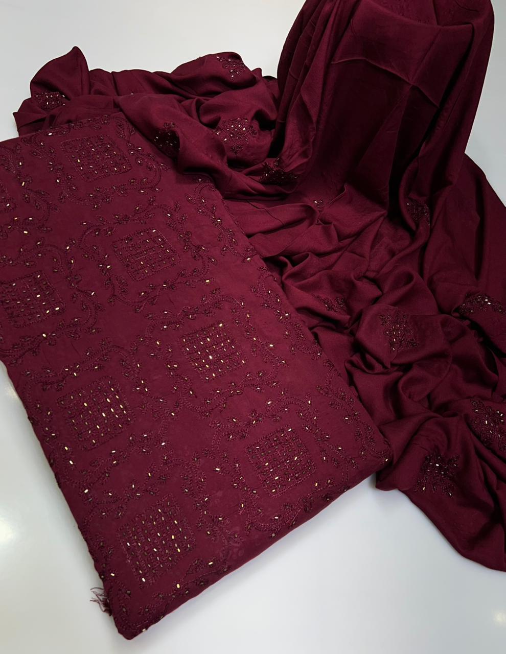 Linen Fabric Handmade Ar Cut Dana Shirt, dupatta linen, along Simple trouser 3pc Dress